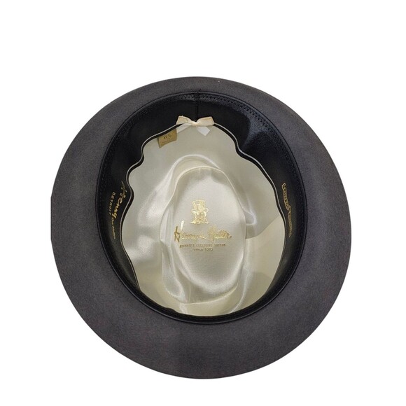 Henry The Hatter Detroit Mens Size 6 7/8 Gray Genuine Fur Felt Derby Fedora Hat - Picture 6 of 14